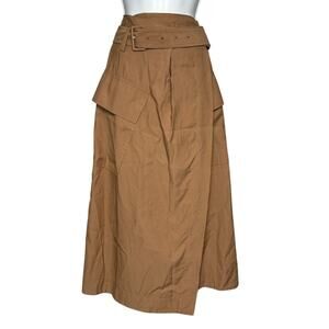Vince Utility Cargo Belted A-Line Wrap Tan Neutral Minimalist Midi Skirt 4